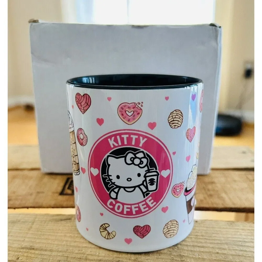 Adorable‎ NEW Pink Hello Kitty Kitty Coffee Coffee Mug Sanrio